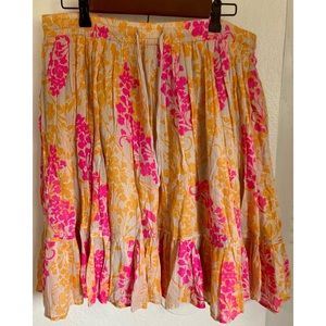 Old Navy Orange & Pink Floral Skirt